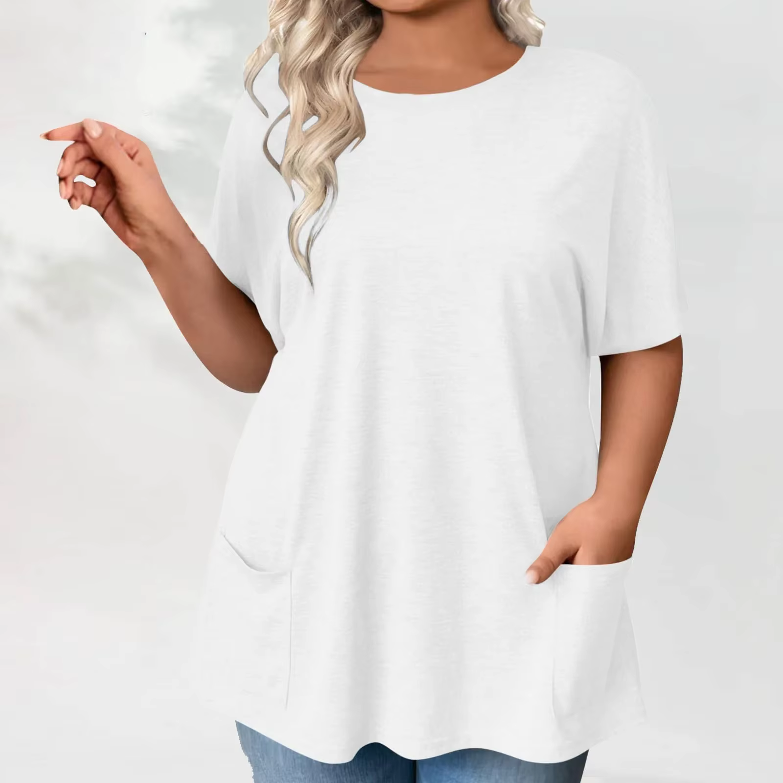 T-shirt ample décontracté à manches courtes pour femmes