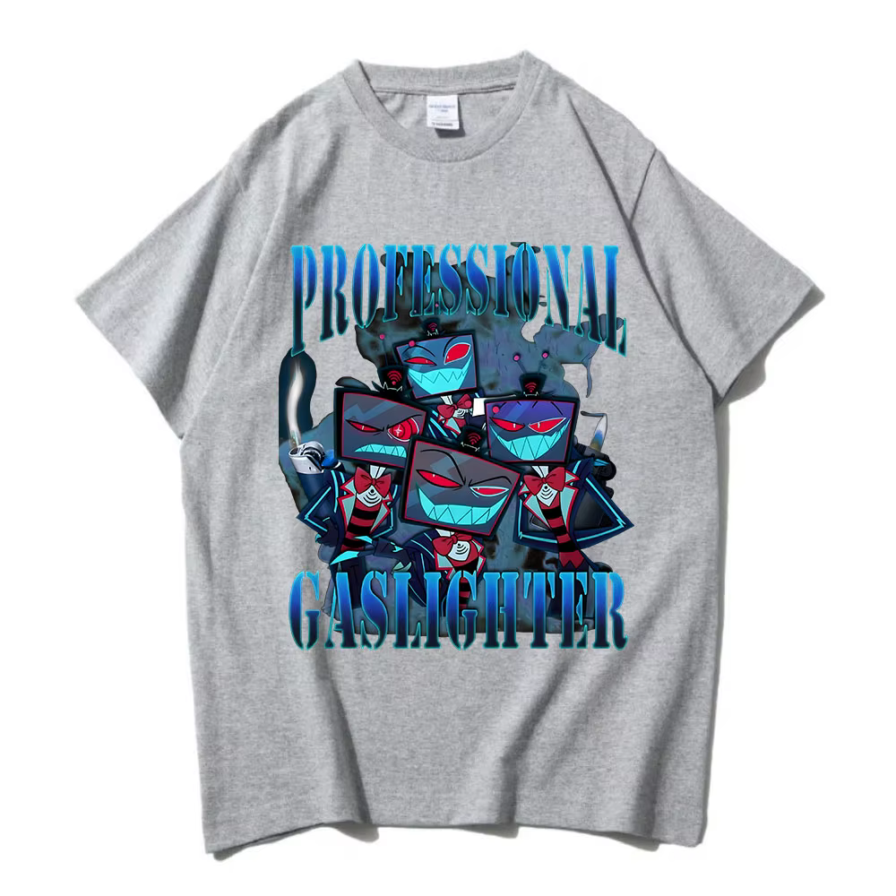 Helluva Boss Hazbinhotel VOX T-shirt imprimé Hip Hop unisexe Streetwear à manches courtes en vrac mâle coton t-shirts
