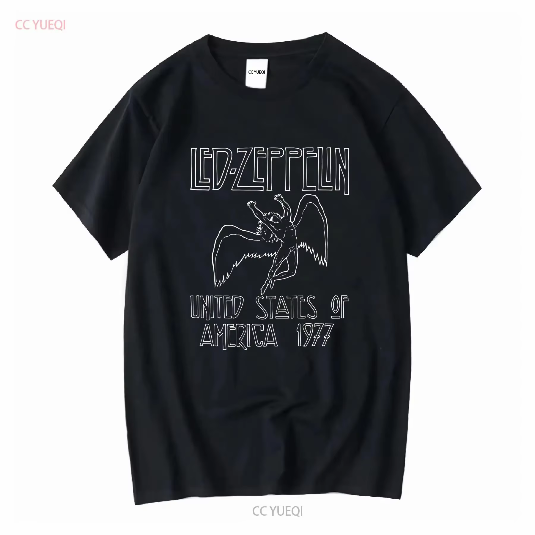 Led_Zep pelin 1977 US TOUR t-shirt Vintage pour drôle noir manches longues ou courtes