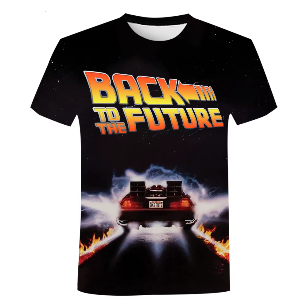 Film retour vers le futur 3D imprimé T-Shirts hommes femmes décontracté mode surdimensionné à manches courtes t-shirt