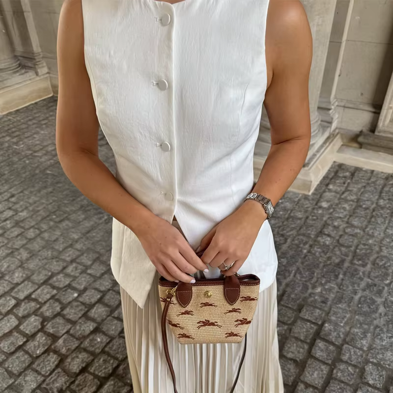 MUJER 2025 blanc gilet sans manches femmes bouton gilets d'été