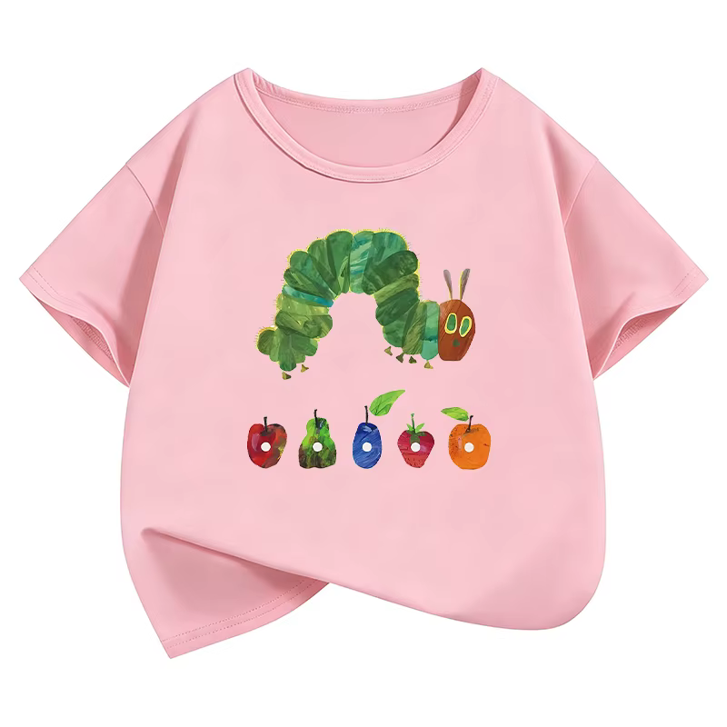 T-shirt imprimé avec motif d'animaux et de fruits