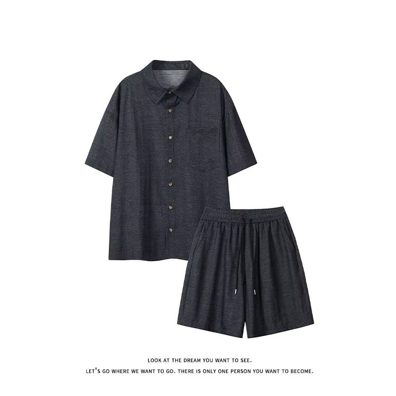 Ensemble chemise à manches courtes et short pour homme