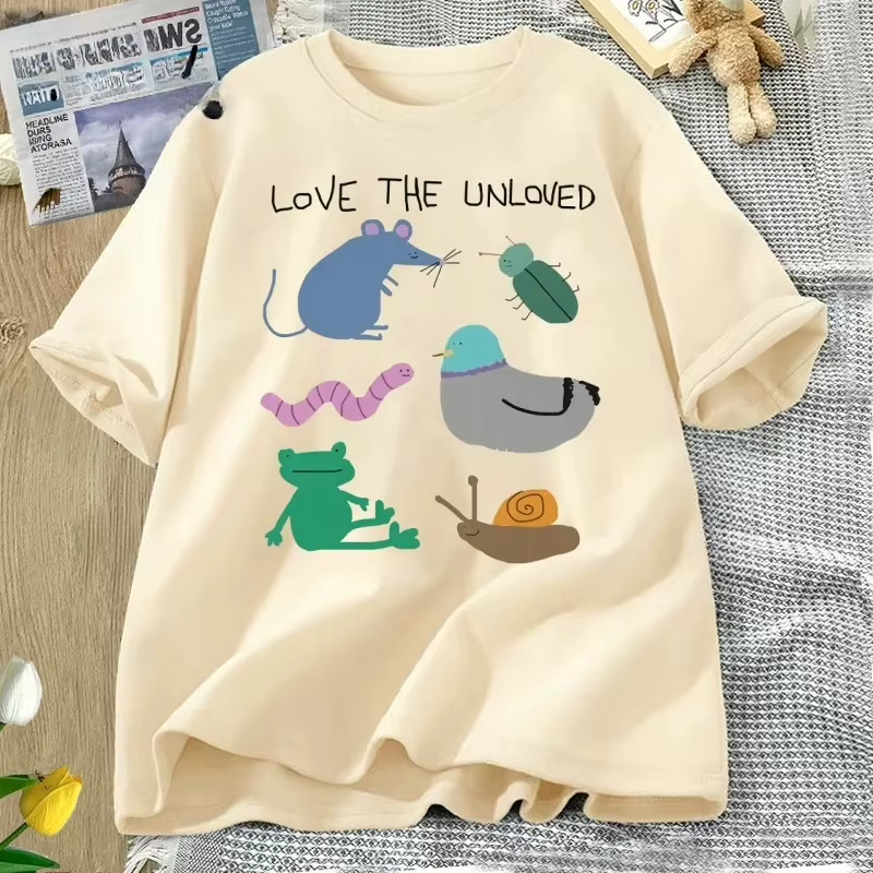 Love The Unloved T-Shirt femme animaux drôles Pigeon souris grenouille