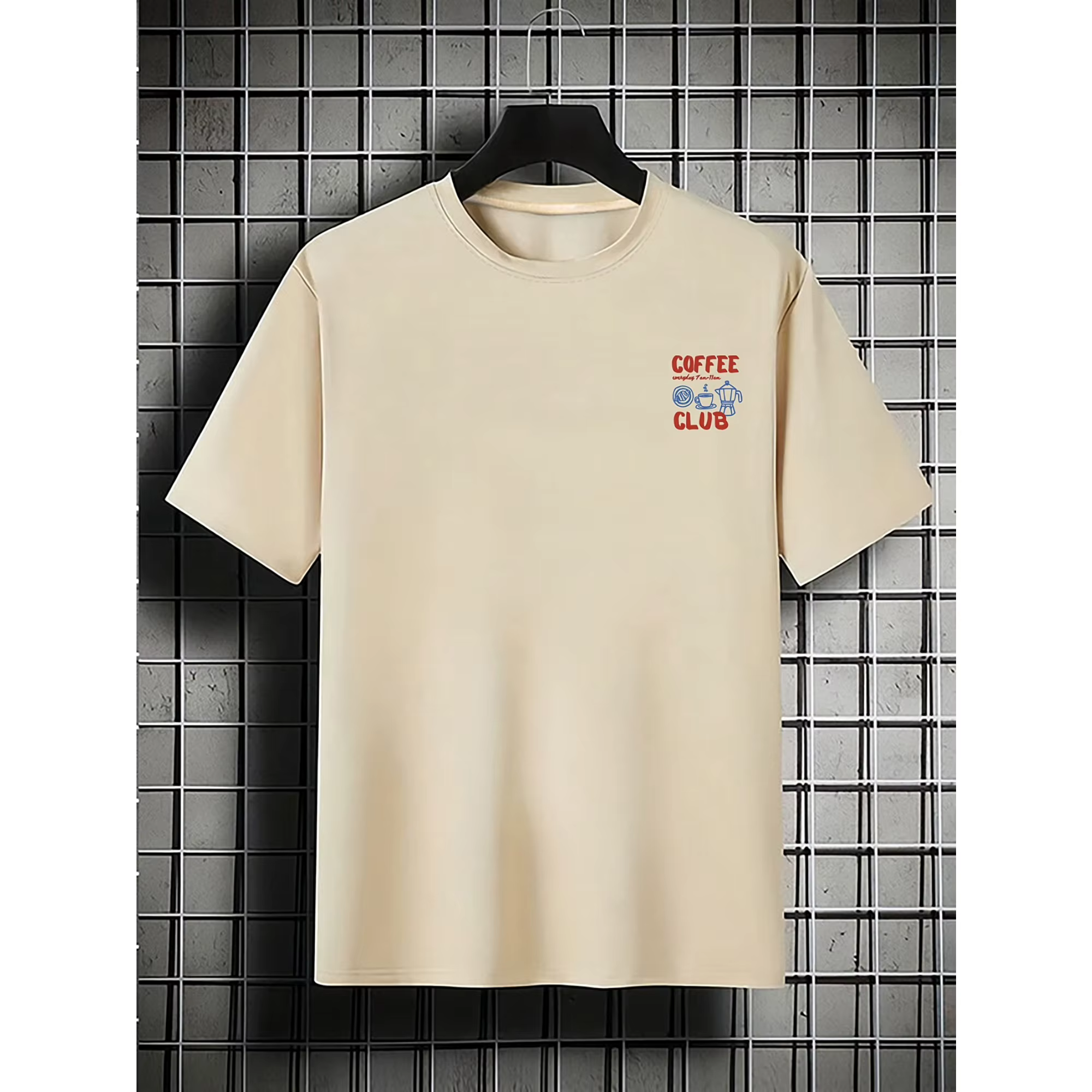 T-shirt décontracté imprimé Coffee Club pour hommes