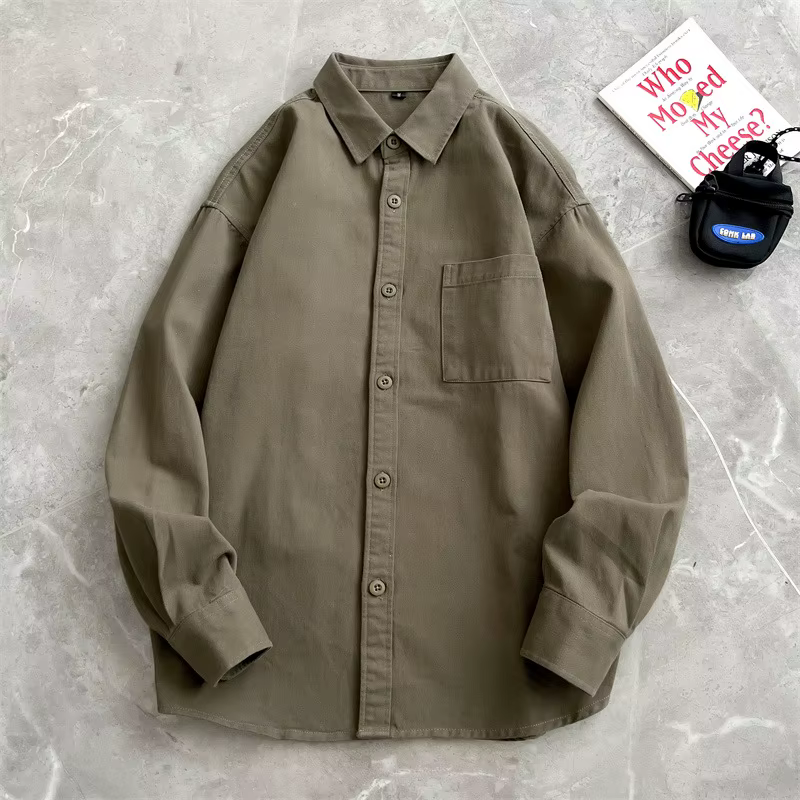 Chemise japonaise à manches longues pour hommes
