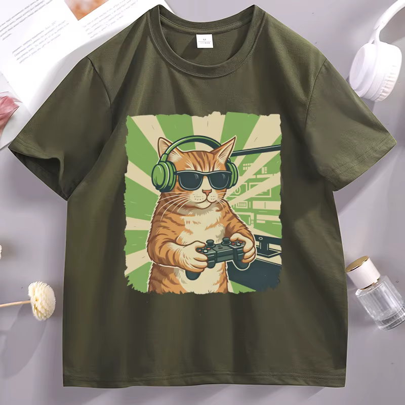 Gamer chat T-Shirt jeu vidéo