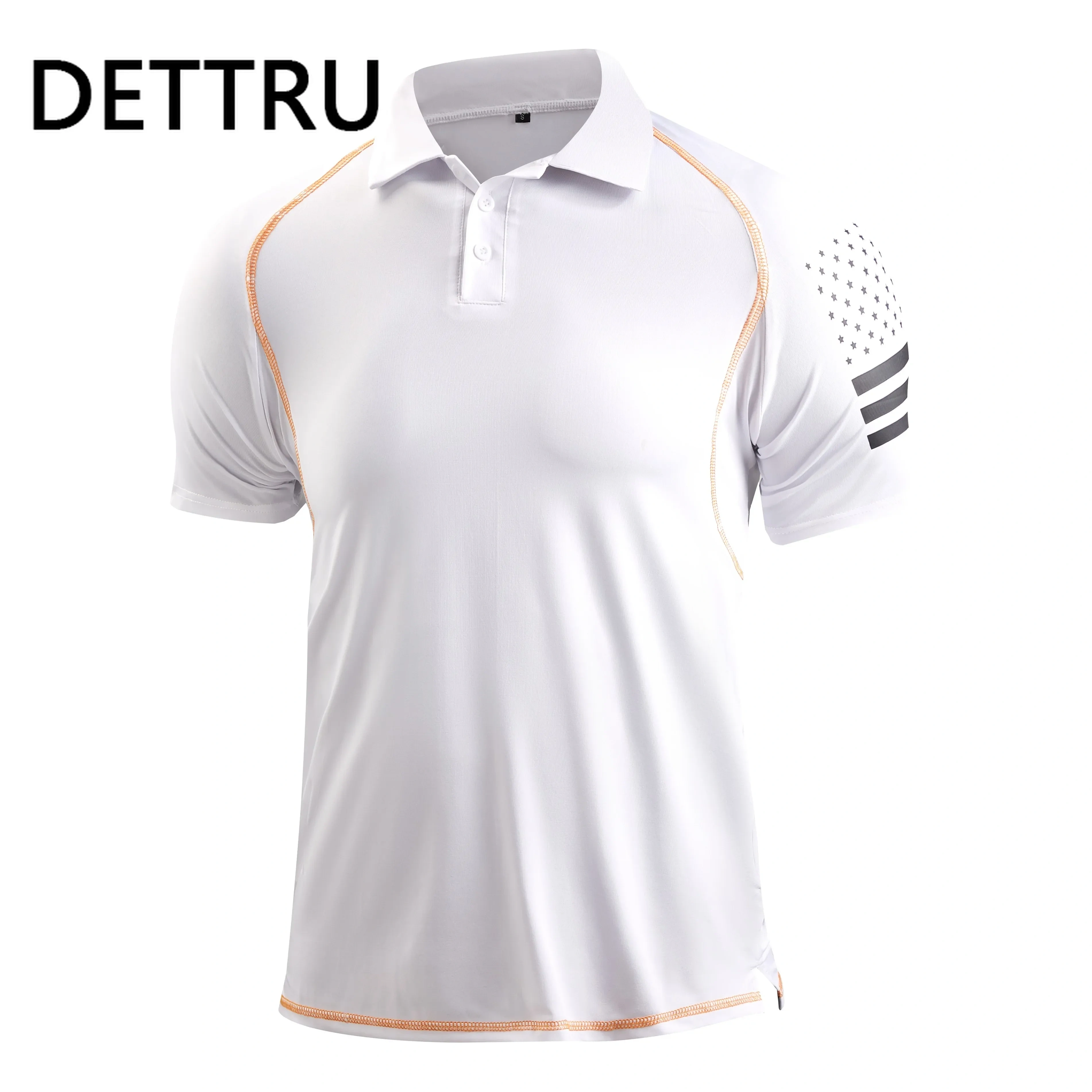 DETTRU T-shirts pour hommes Activités de plein air d'été Sports tactiques Col polo Sweat-shirts à bascule