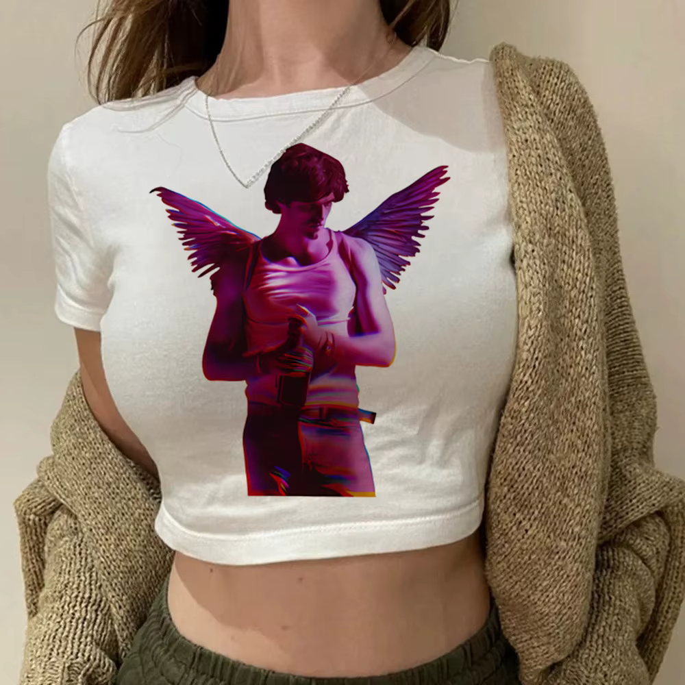 Jacob Elordi crop top shoujo meme été années 2000 goth emo t-shirt y2k funny