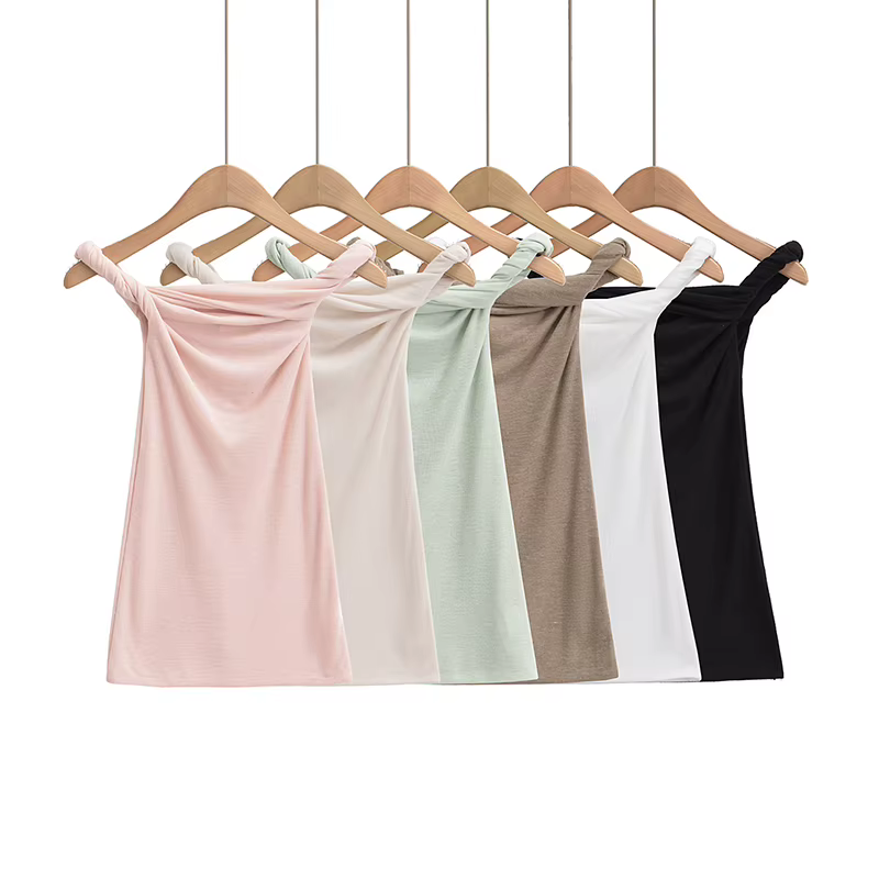 T-shirt à manches courtes et épaules dénudées pour femme