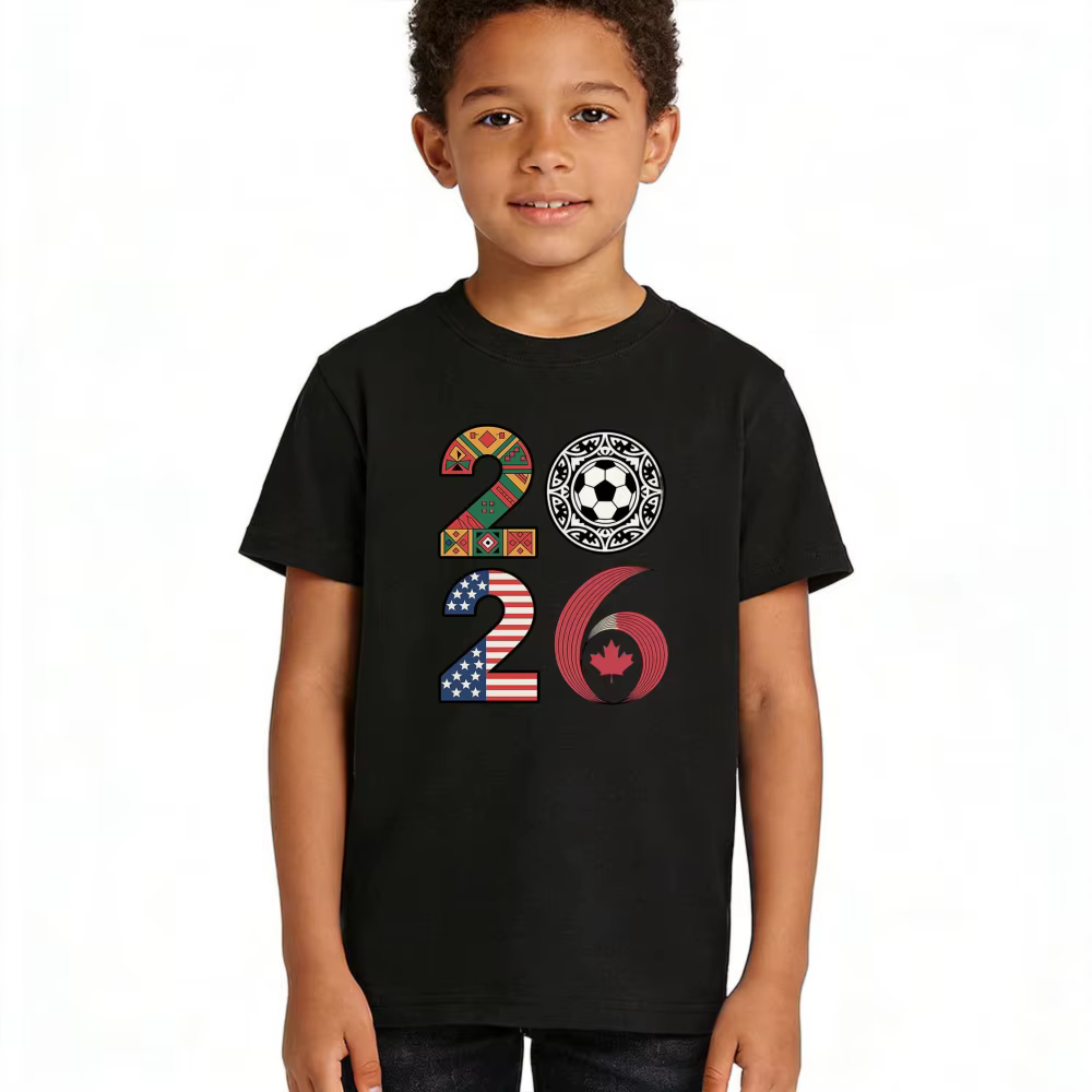 T-shirt graphique style football vintage international pour enfants