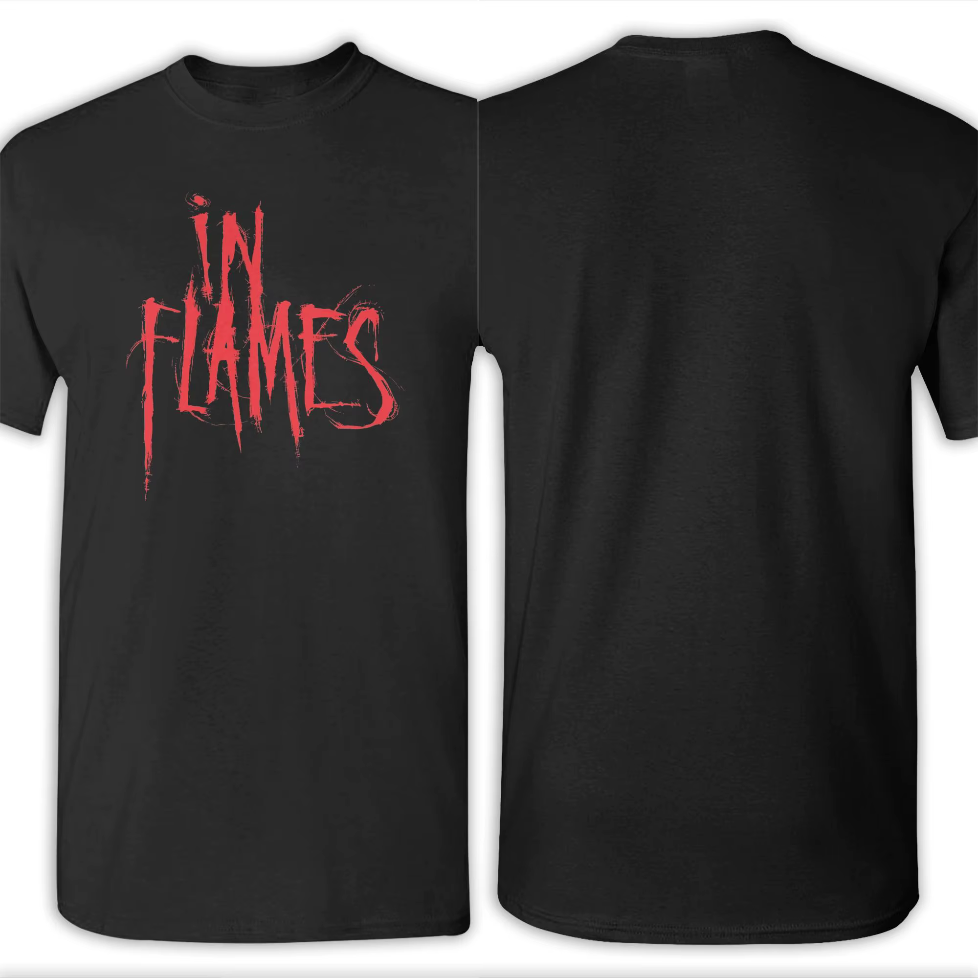 In Flames rock metal band t-shirt pour hommes femmes impression graphique t-shirts 100% coton vêtements