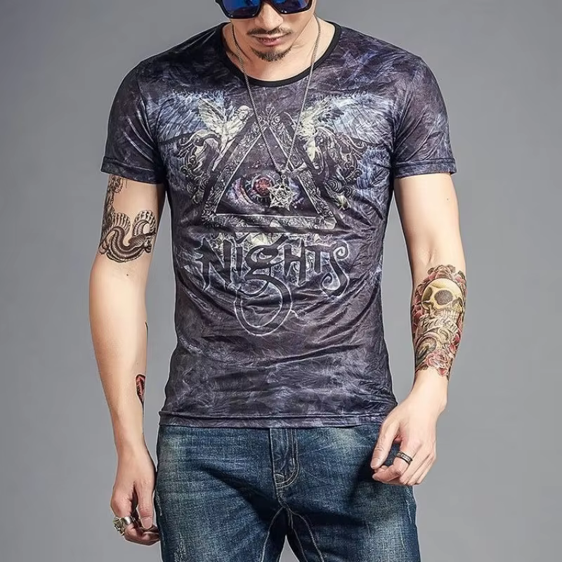 T-shirt Streetwear à rayures pour hommes