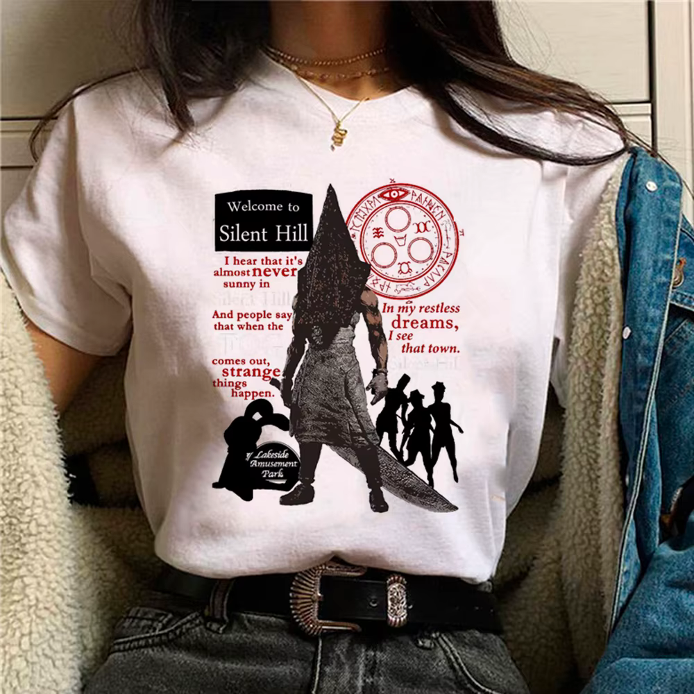 Silent Hill haut femmes Y2K anime japonais t-shirt fille années 2000 y2k vêtements
