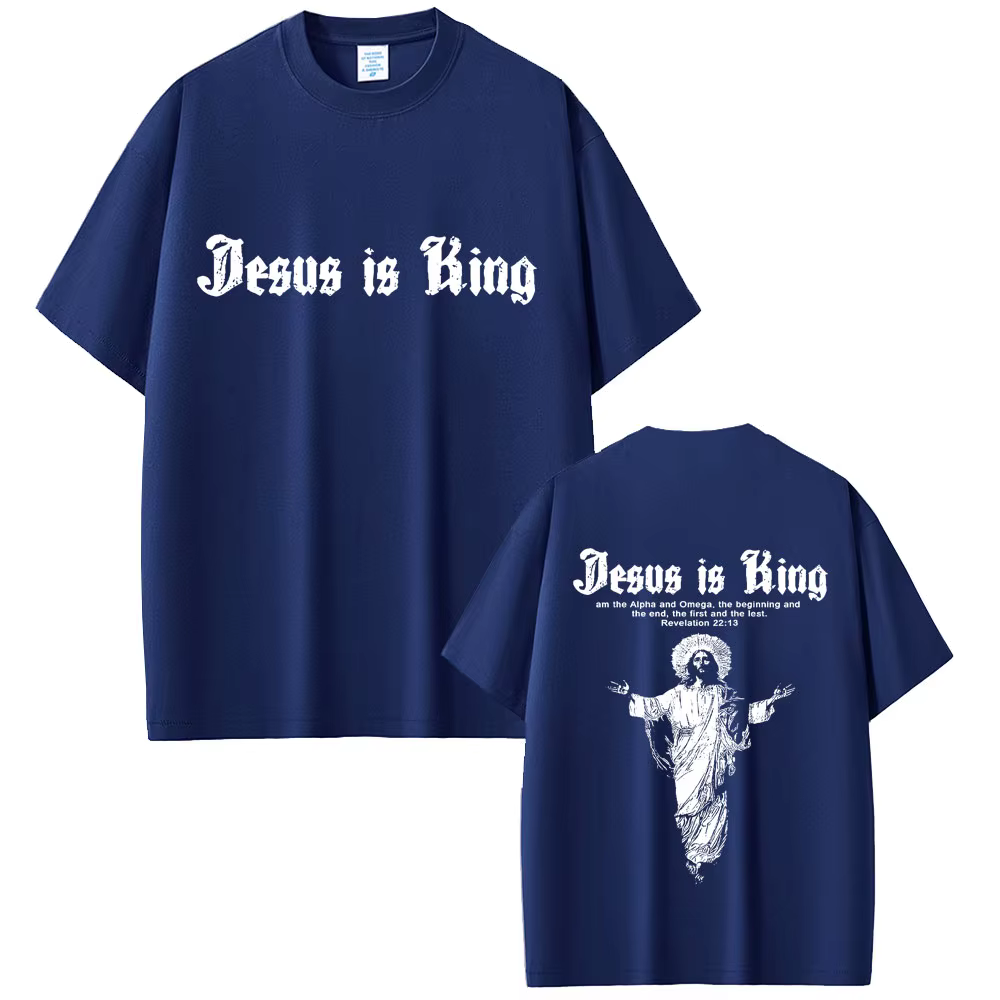Jésus est roi T-shirt graphique chrétien religieux à manches courtes T-shirts été hommes femmes mode gothique Rock