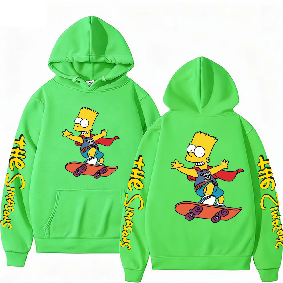 Sweat à capuche unisexe Bart Simpson Anime pour le printemps et l'automne