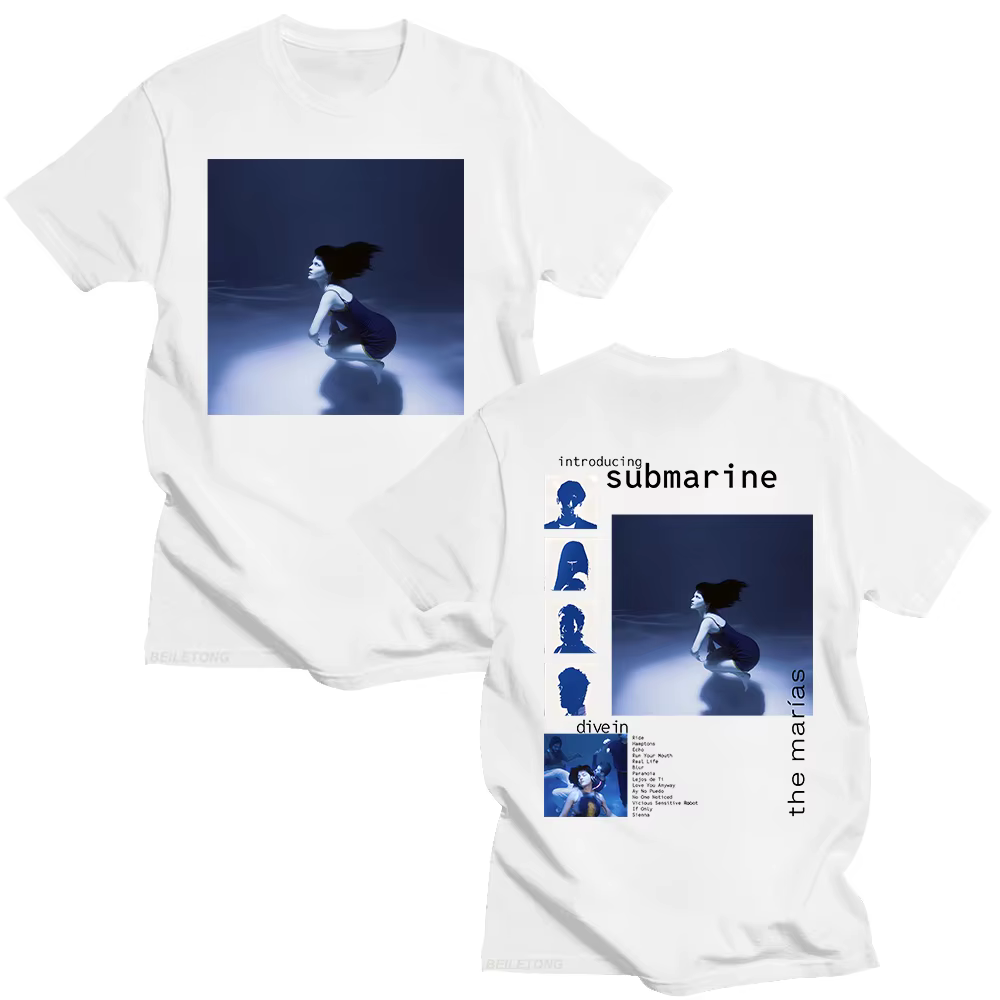 The Marias Submarine Album populaire T-shirts pour femmes/hommes tendances esthétique t-shirt été haut en coton ample