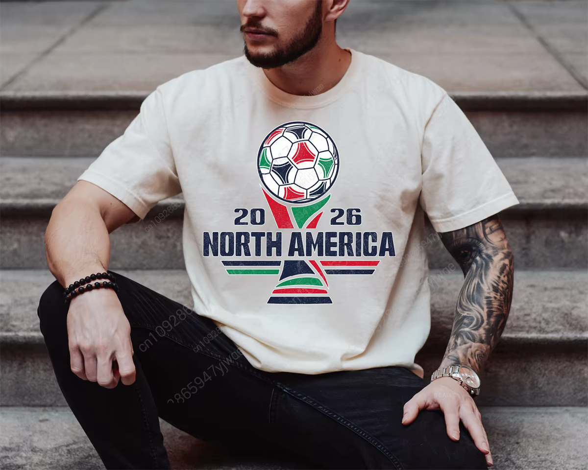 T-shirt de l'Édition Mondiale de Football Amérique Mexique Canada 2026 – Collection Été Homme et Femme