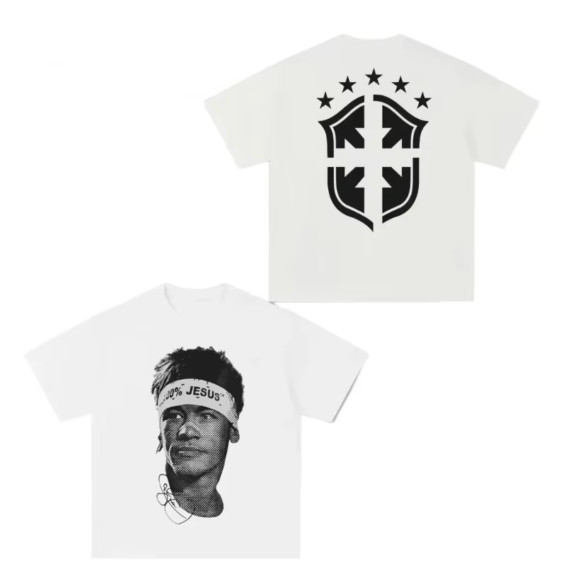 T-shirt imprimé avec les portraits des superstars du football Cristiano Ronaldo