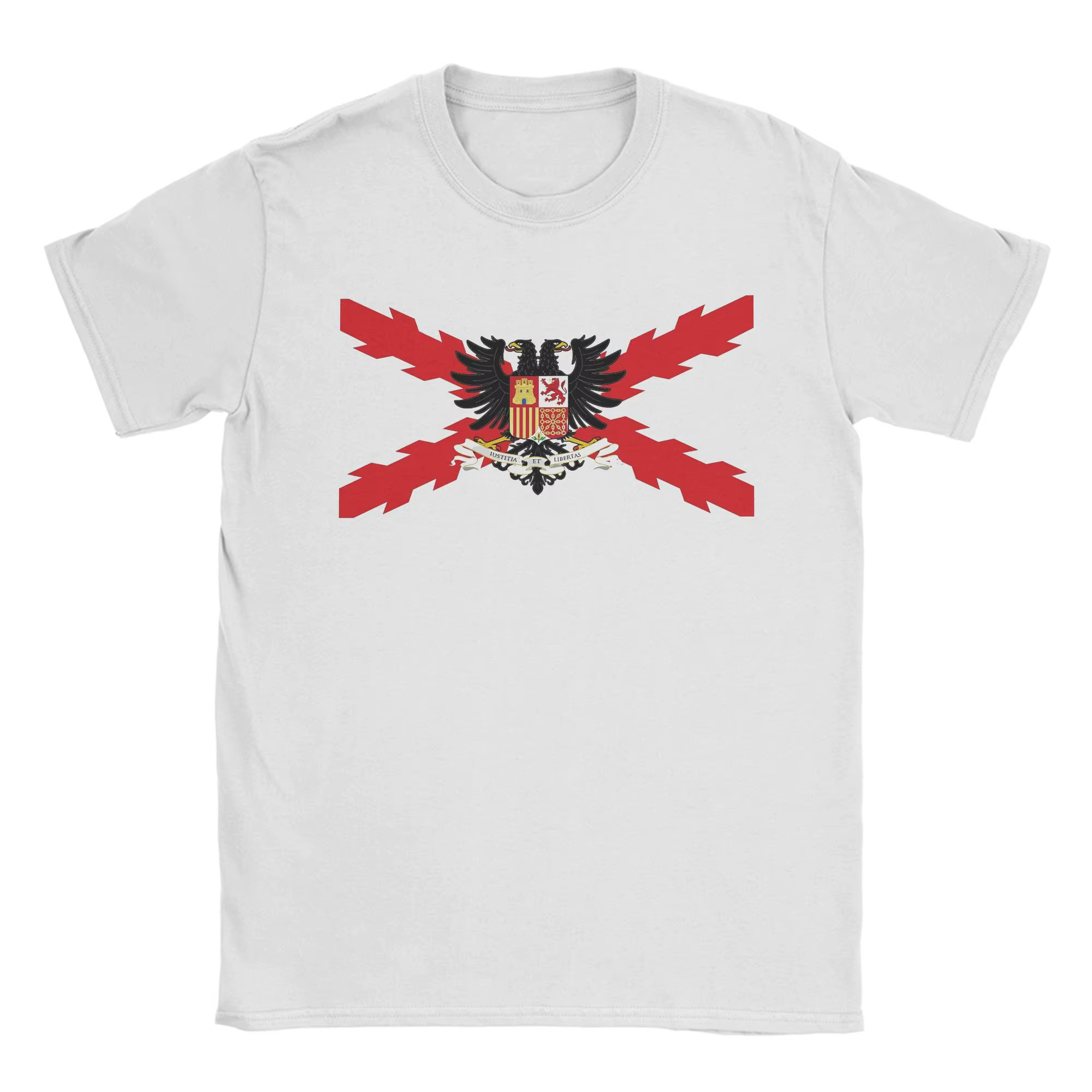 T-shirt en coton à col rond avec croix de Bourgogne espagnole