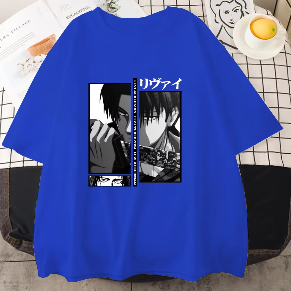 Levi Ackerman Cool graphique imprimé T-Shirt hommes et femmes ample Anime Harajuku T-Shirts hauts Vintage