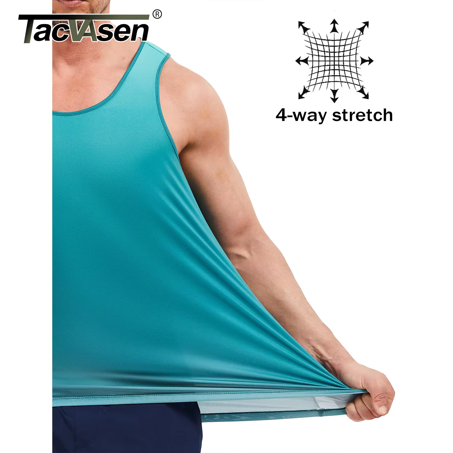 TACVASEN Débardeurs de sport UPF80+ pour hommes