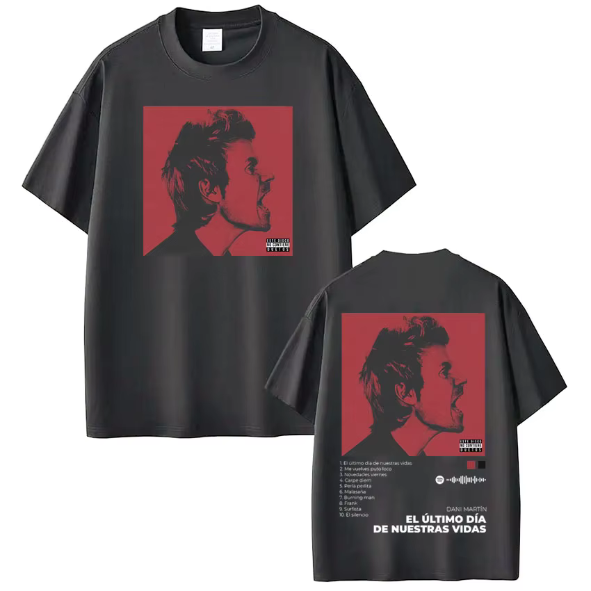 Dani Martín Concierto 25 ans Album T-shirts hommes femmes Vintage Hip Hop T-shirt coton à manches courtes surdimensionné