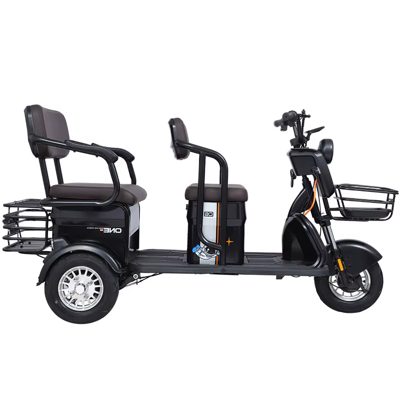 Trottinette électrique 72V, 1000W, trois roues, pour homme, tricycle cargo avec 3 places pour adulte, disponible en bleu, vert, rouge et noir