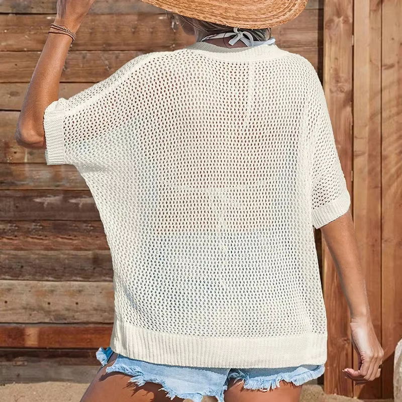 HELIAR T-shirt de plage ajouré pour femme