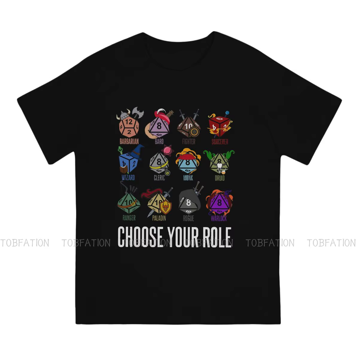 Personnage classe Hit dés t-shirt Homme hommes Streetwear Blusas ample coton