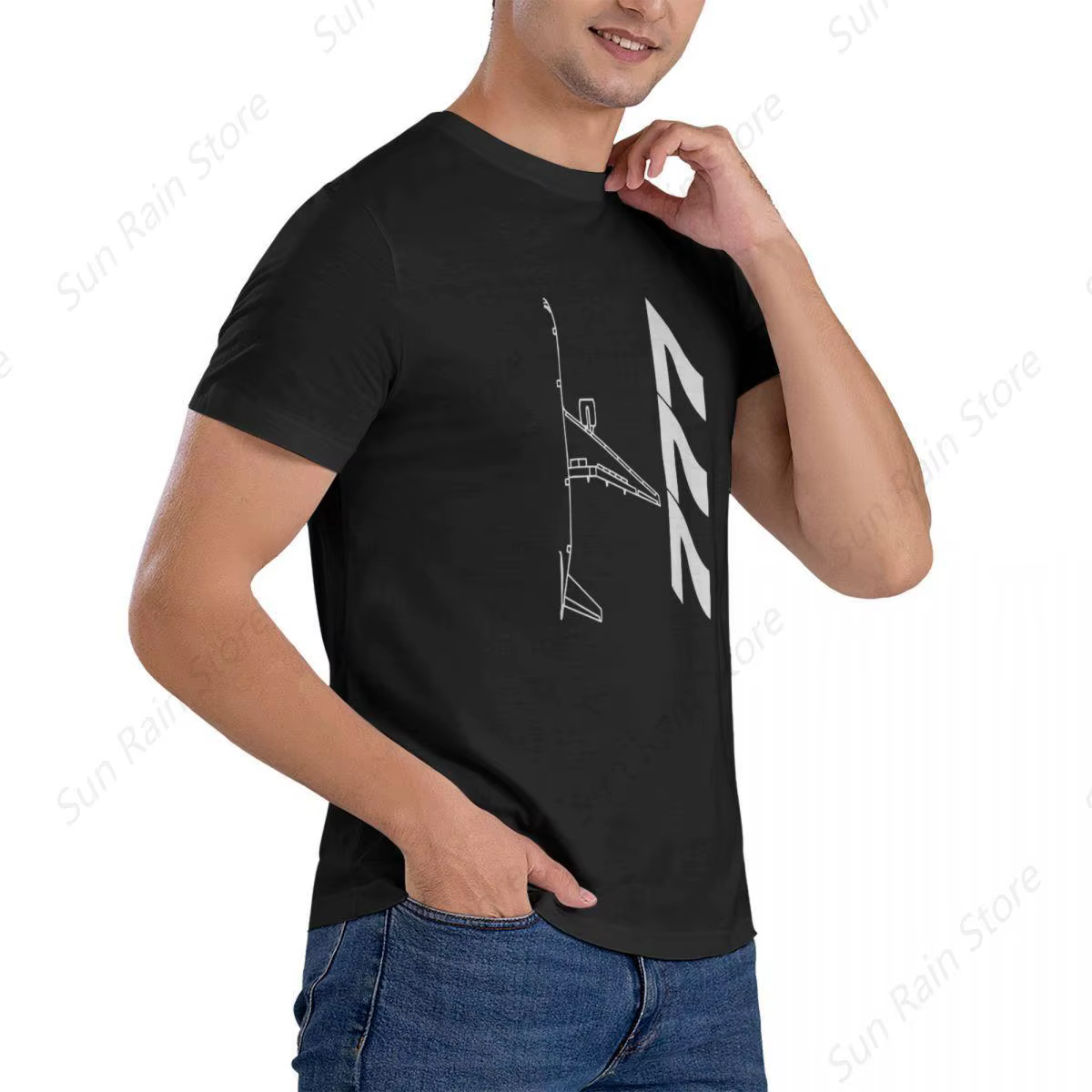 777 meilleurs produits de nouveau t-shirt d'aviation pour hommes coton grande taille t-shirts