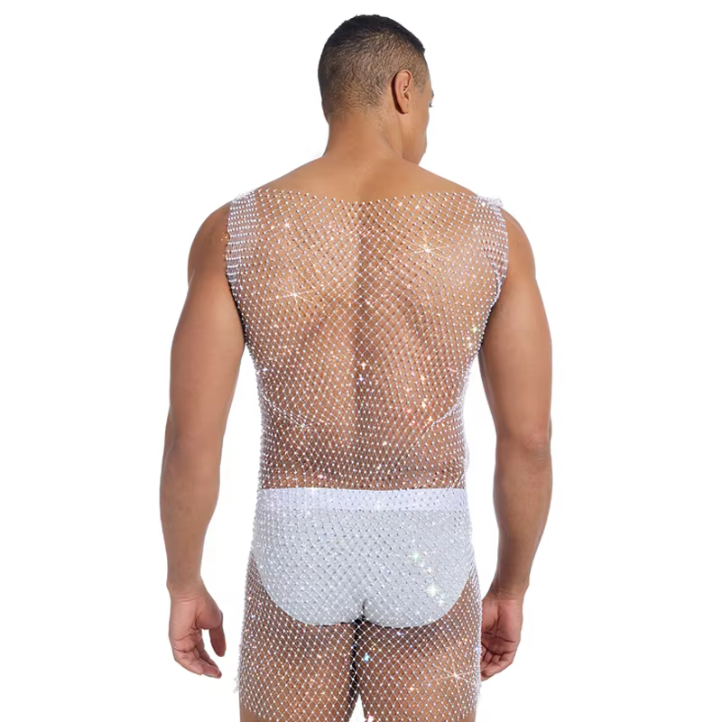 Débardeur en maille strass pour hommes