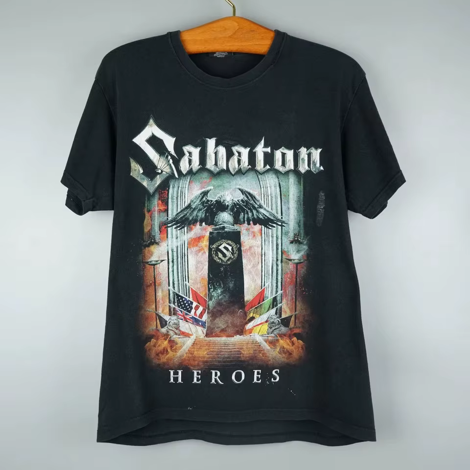 T-shirt vintage Sabaton tour 2014, vêtements pour hommes, t-shirts graphiques
