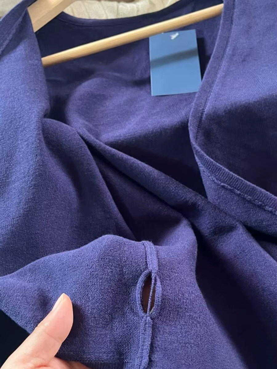 T-shirt à manches longues tricoté à lacets pour femme