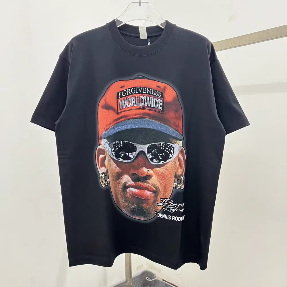 2025ss noir blanc T-shirt hommes femmes haute qualité tissu lourd unisexe