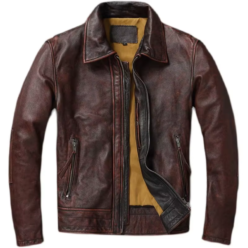 Veste en cuir de vache surdimensionnée