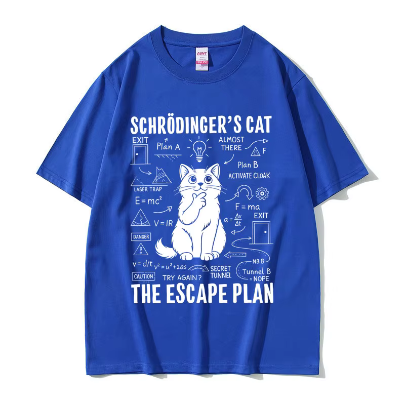 Schrodinger amoureux des chats drôle Meme T-shirt été hommes femmes décontracté coton Vintage Streetwear unisexe surdimensionné à manches courtes t-shirts