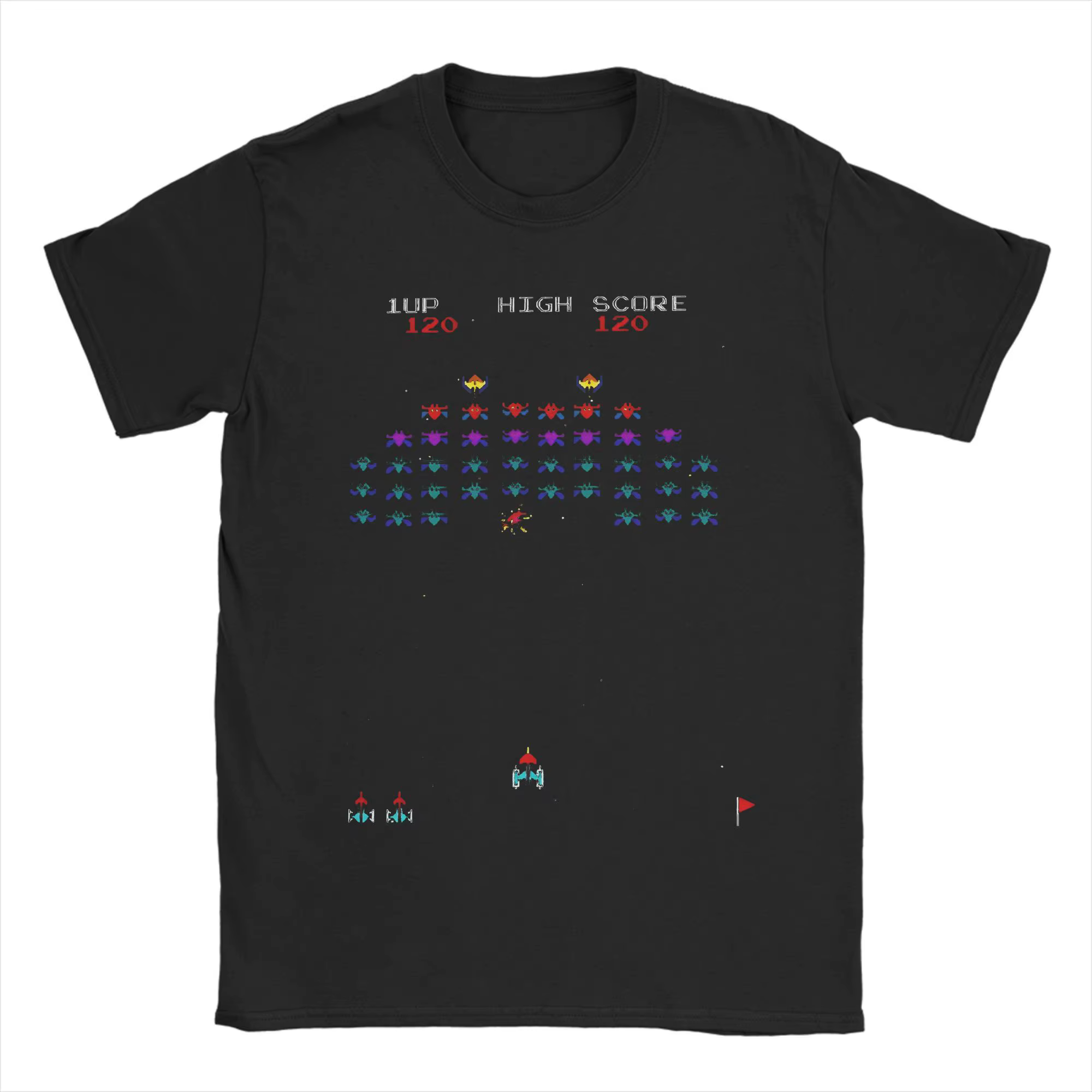 Arcade Galaga game gaming fans Printed T Shirts for Men Women 100% Cotton Tee Shirt Clothing