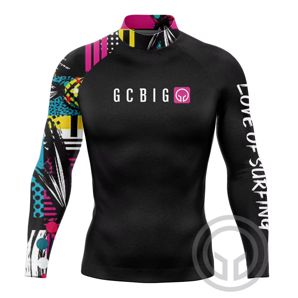 Rashguard à manches longues pour hommes, protection solaire Upf 50, chemise de surf, séchage rapide, respirant, natation, t-shirt serré, vêtements de sport de gym