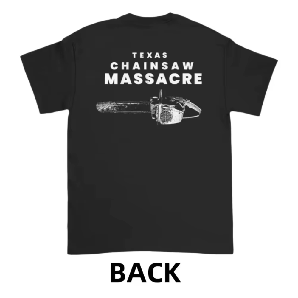 Texas Chainsaw Massacre T-shirt imprimé graphique col rond coupe ample à la mode