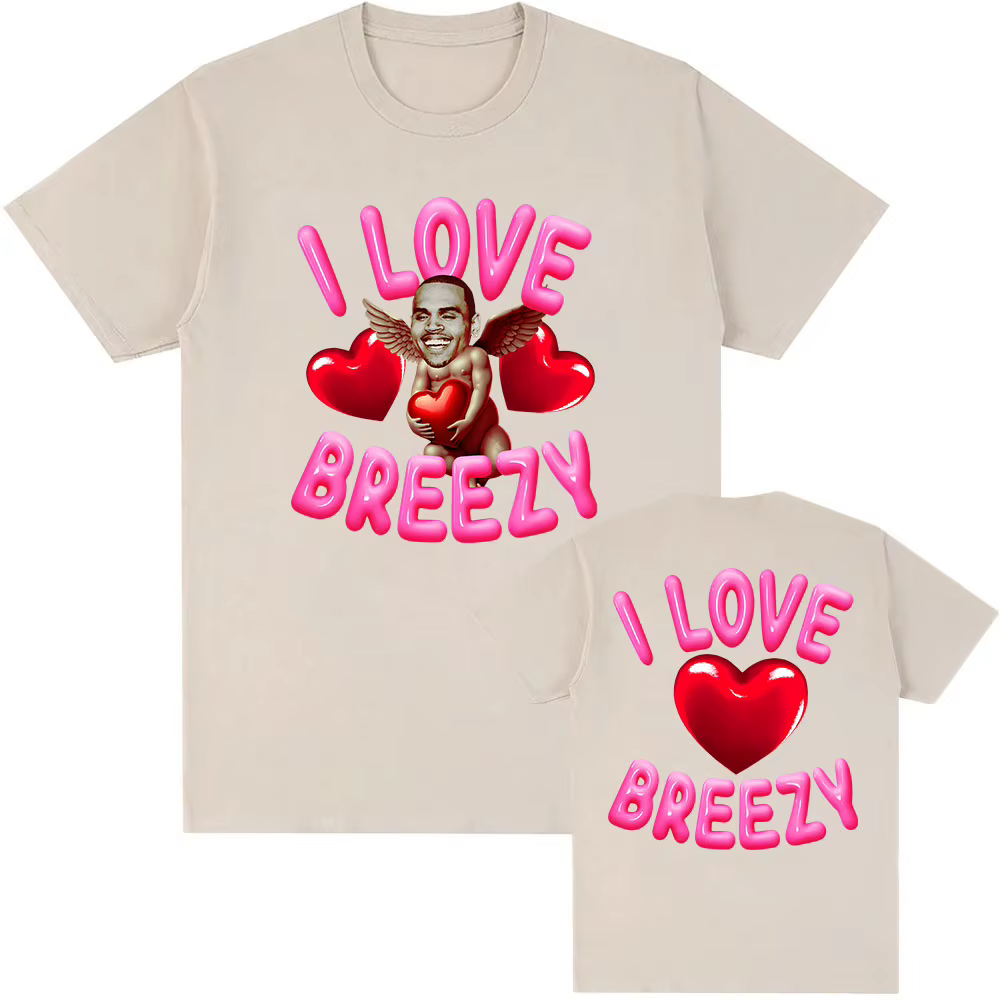 J'aime Breezy Chris Brown T-shirt décontracté à manches courtes hommes t-shirts coton de haute qualité unisexe
