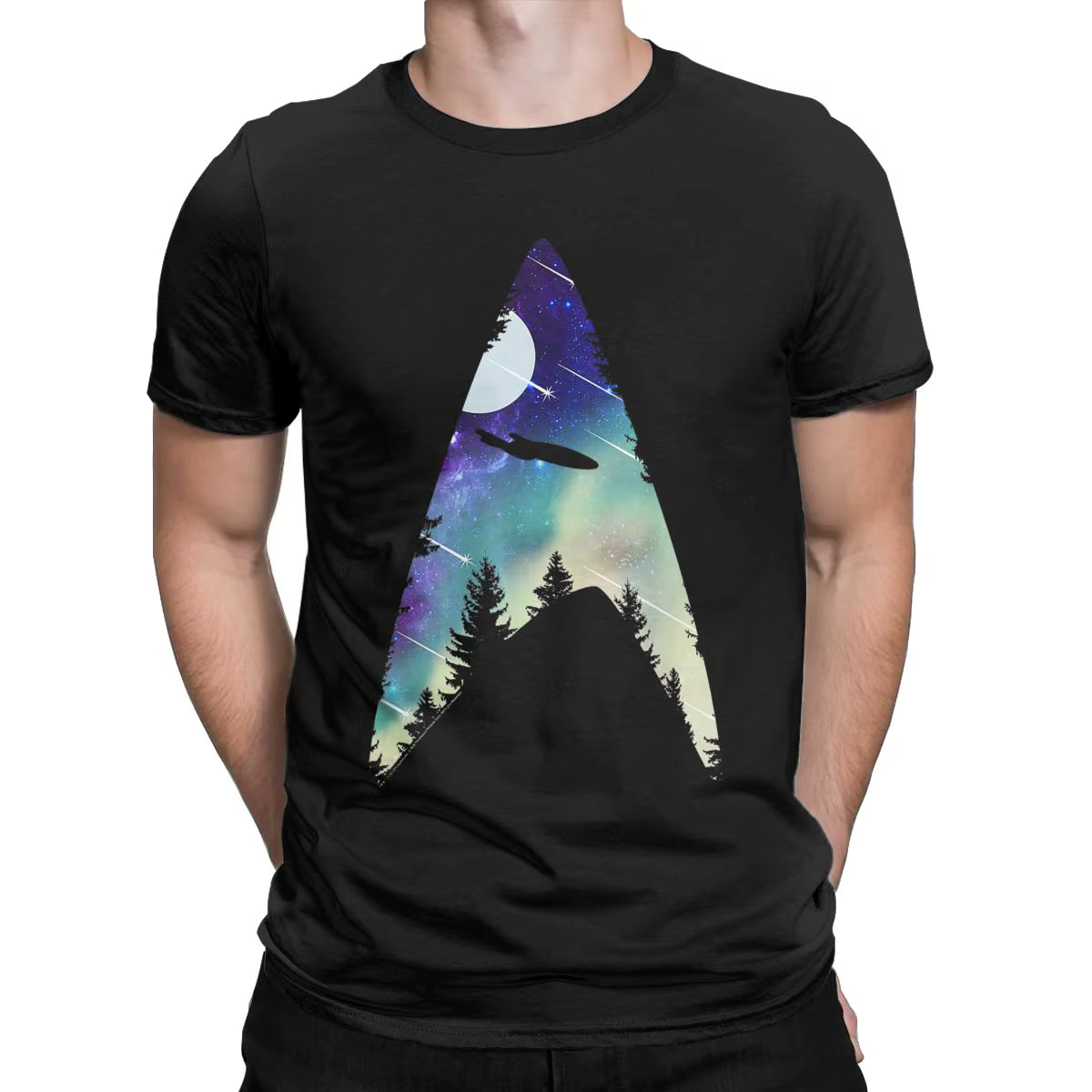 T-Shirt à Manches Courtes et Col Rond pour Homme