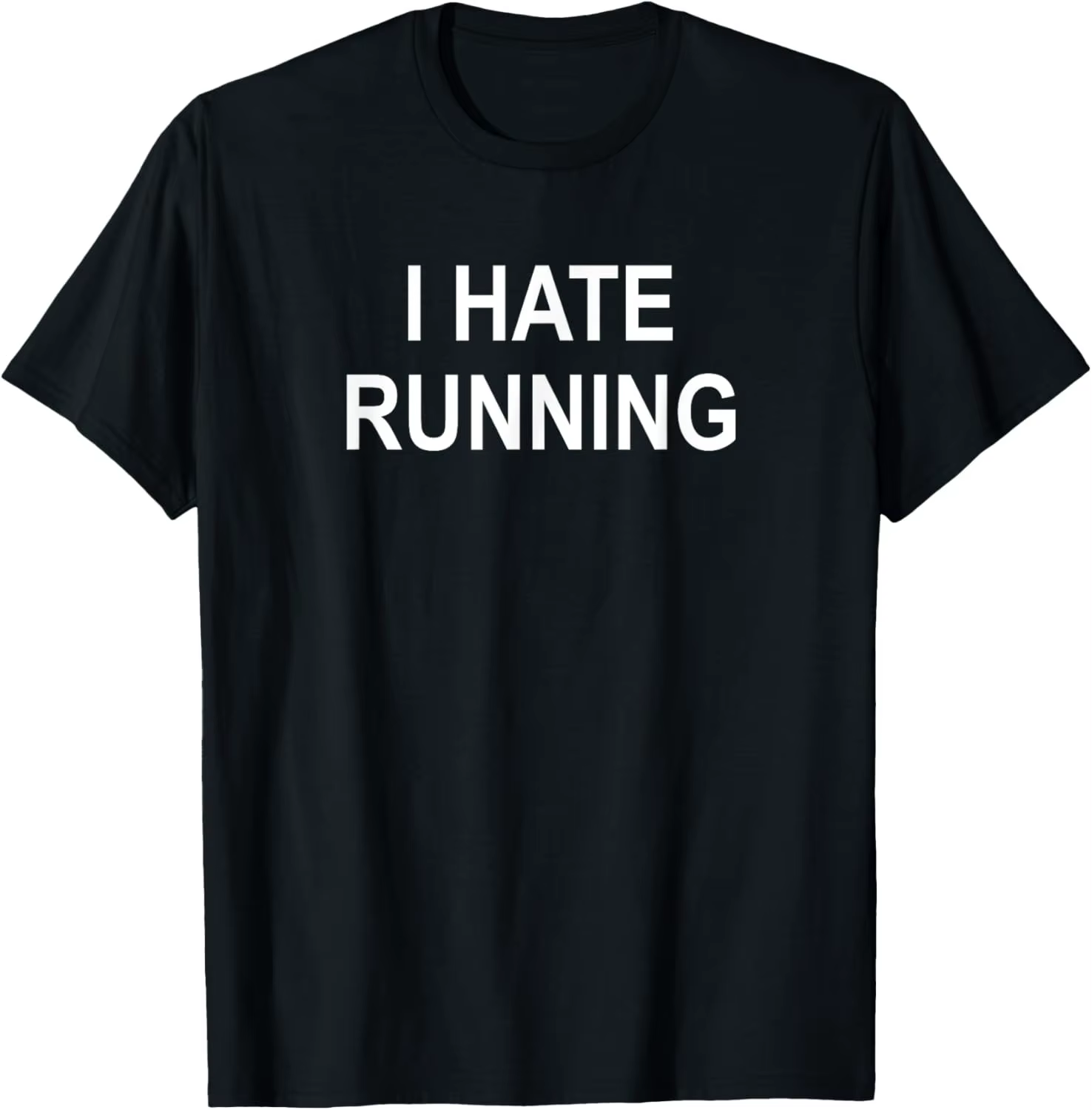 T-shirt drôle et satirique avec emoji « J'ai horreur de courir »