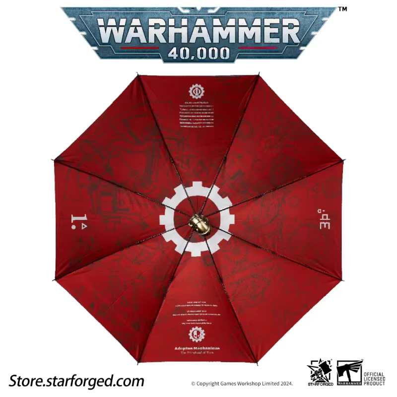 Règle starforgée sceptre de sauge Warhammer 40K jeu périphérique Mechanicum thème parapluie Double couche coupe-vent