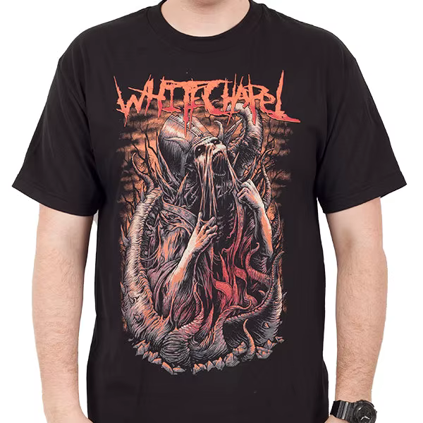 T-shirt en coton avec motif du groupe Whitechapel