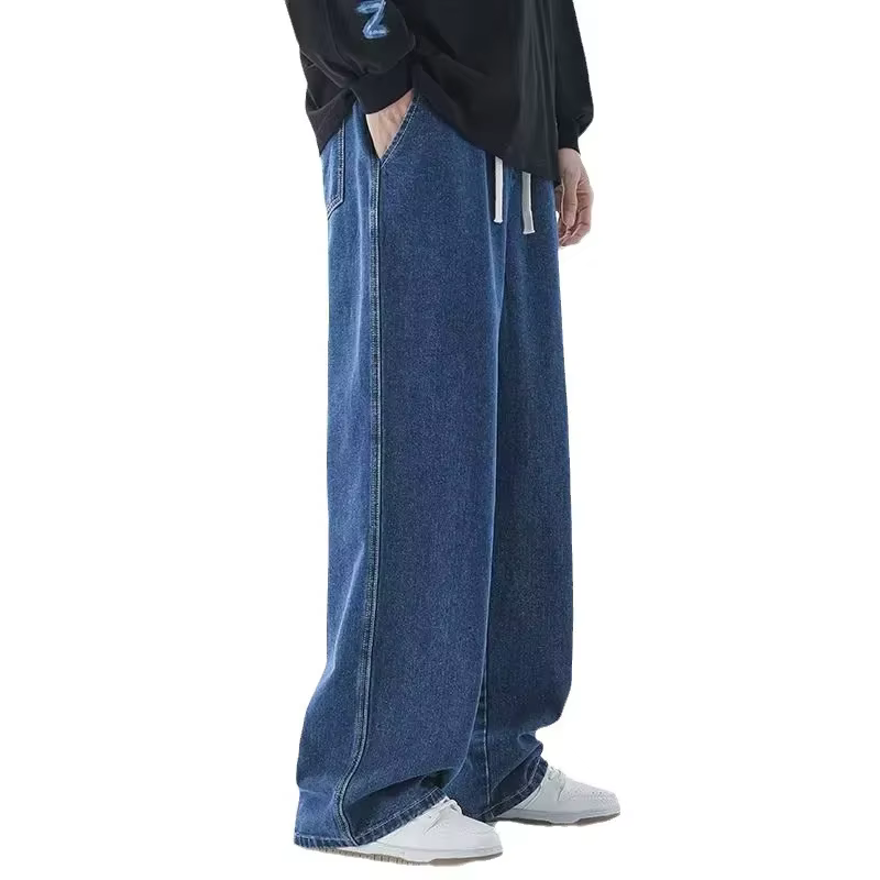 Nouveau Jean Streetwear Ample Homme 2026 Style Coréen Tendance Coupe Droite Large Pantalon