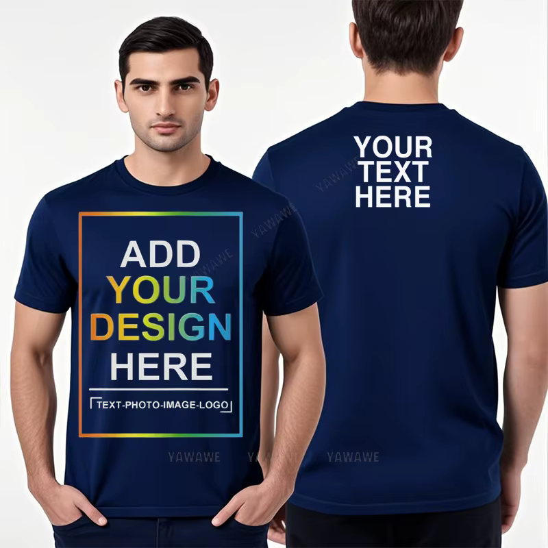 Bricolage impression hommes t-shirt votre Photo ou Logo ici coton confortable Teeshirt haut d'été cadeau parfait