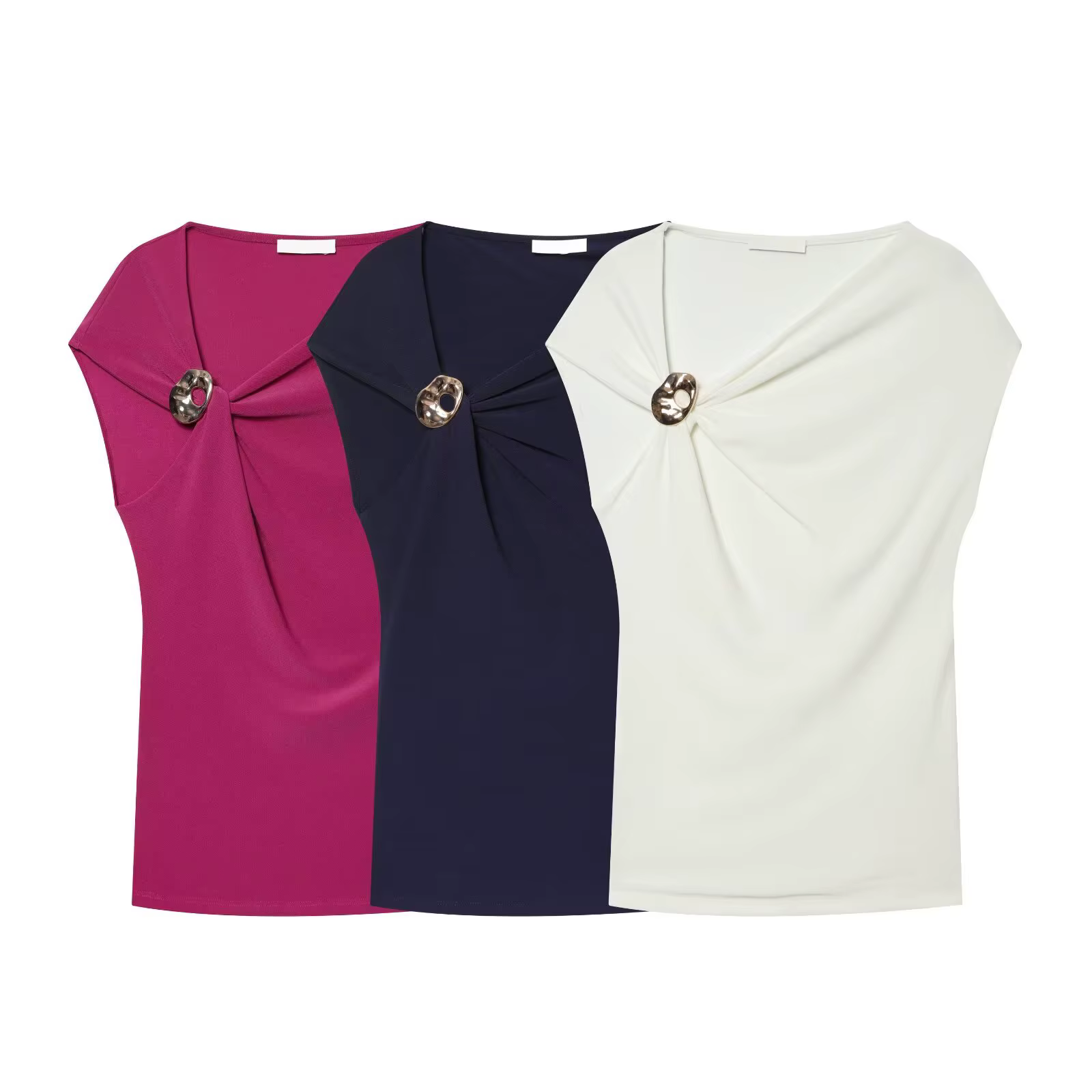 Haut asymétrique court sans manches KLKXMYT pour femme