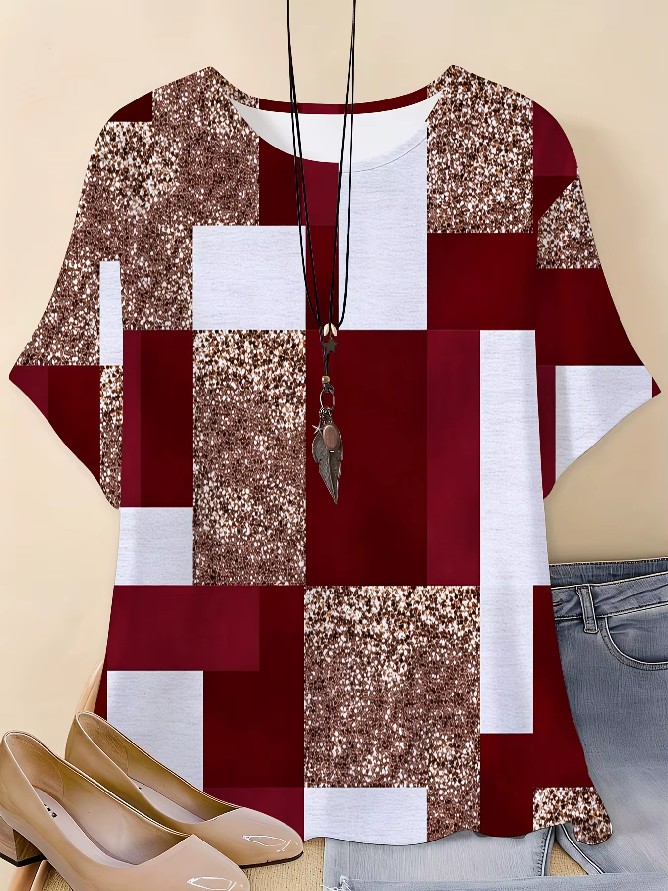 T-shirt à imprimé léopard pour femme