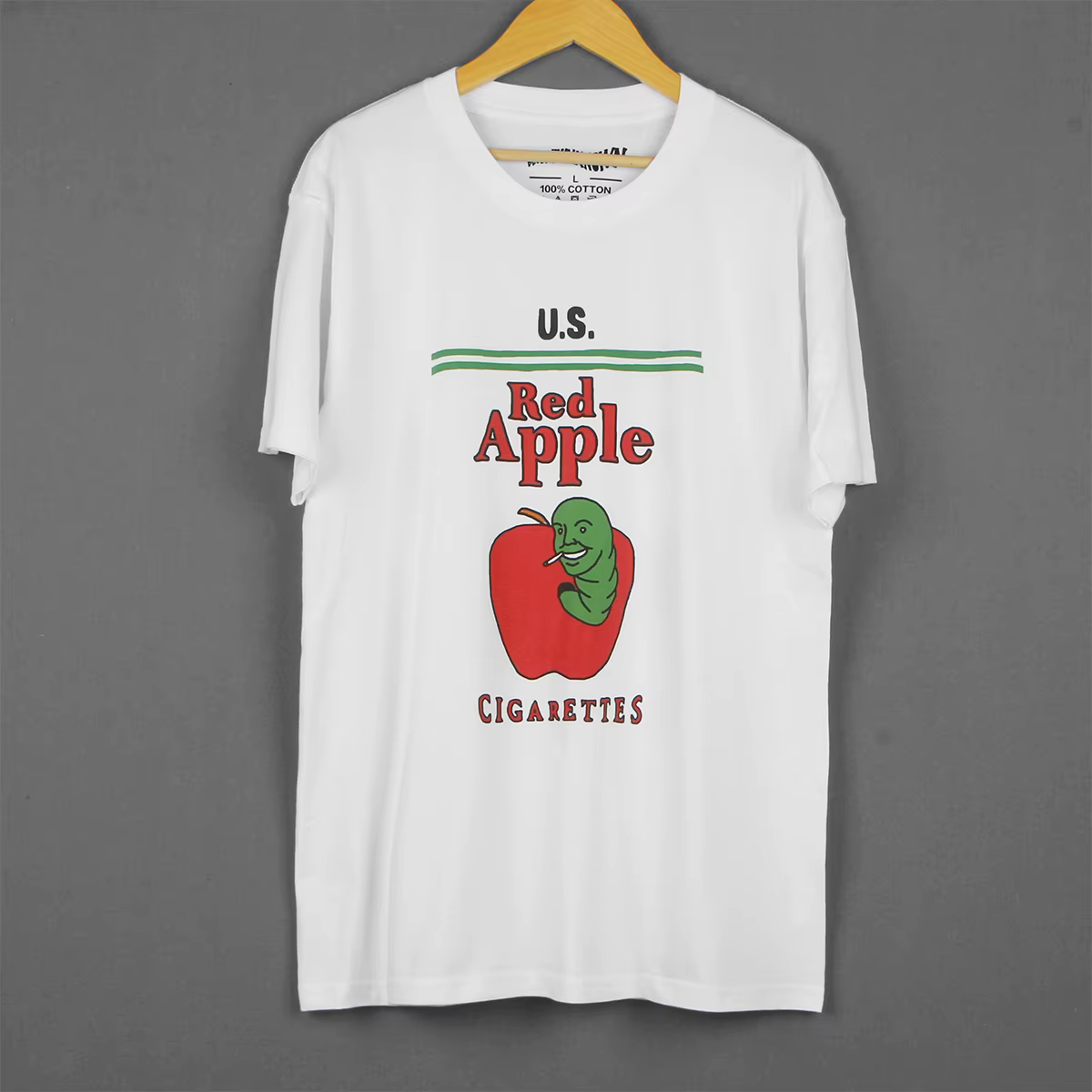 T-Shirt Cigarettes pomme rouge Tarantino Pulp Fiction John Travolta film coton vêtements pour hommes à manches courtes